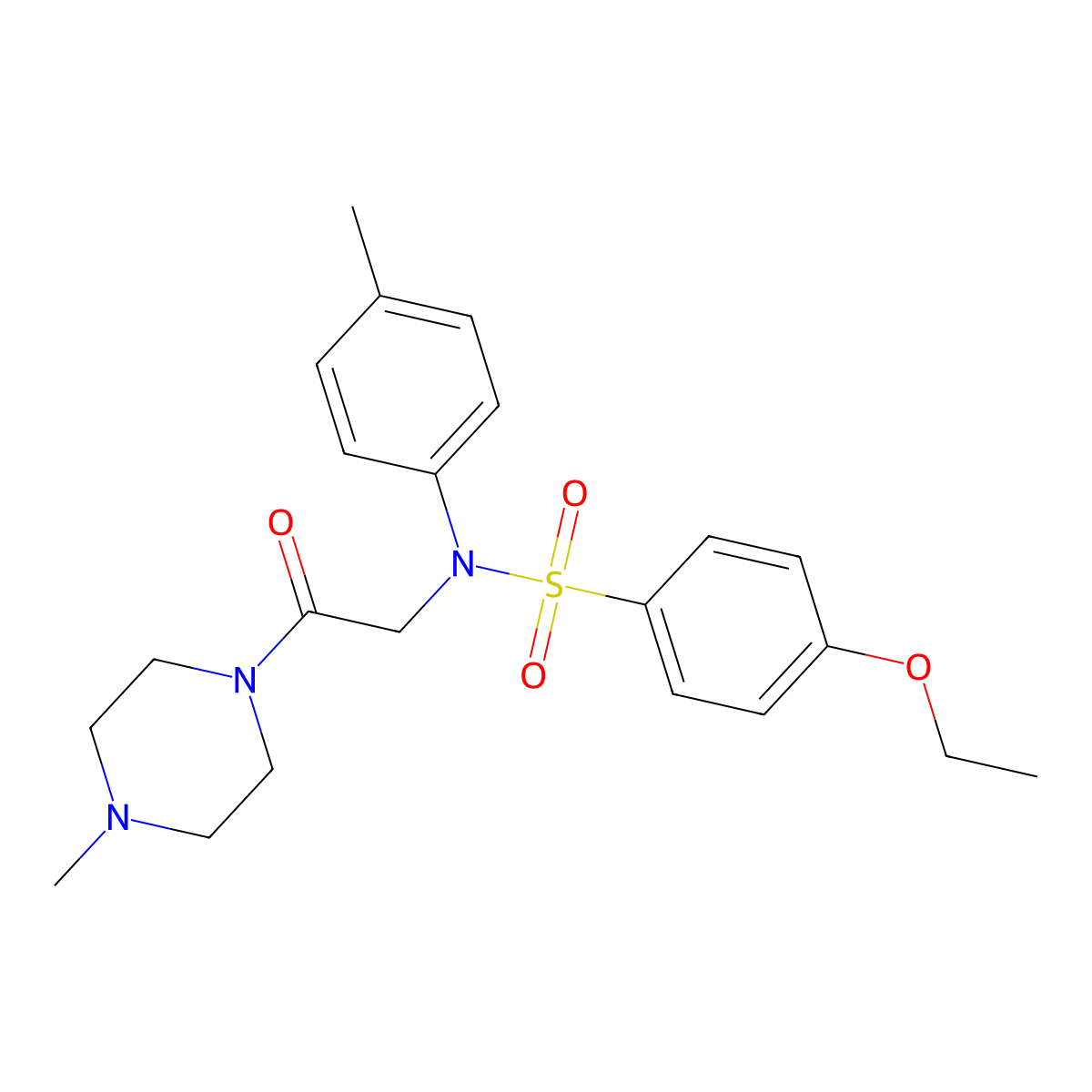 4-ethoxy-N-(4-methylphenyl)-N-[2-(4-methylpiperazin-1-yl)-2-oxoethyl]benzenesulfonamide molecular structure, CAS 335212-11-8