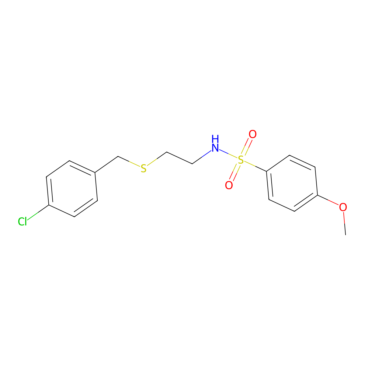 N-{2-[(4-chlorobenzyl)sulfanyl]ethyl}-4-methoxybenzenesulfonamide molecular structure, CAS 335212-15-2