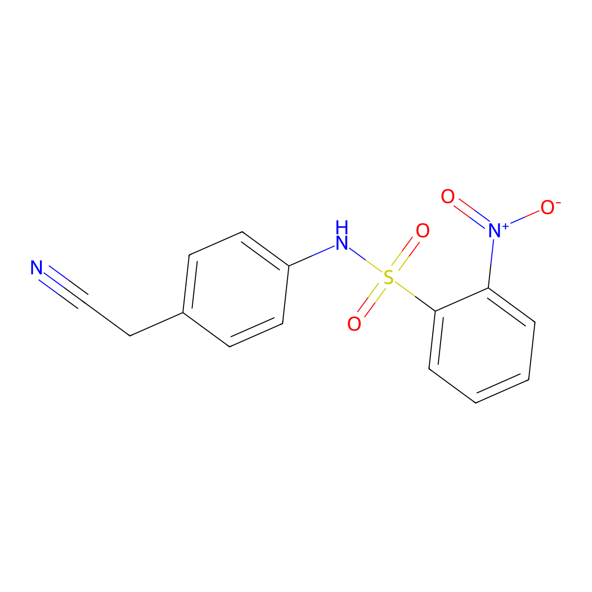 N-[4-(cyanomethyl)phenyl]-2-nitrobenzenesulfonamide molecular structure, CAS 335212-35-6
