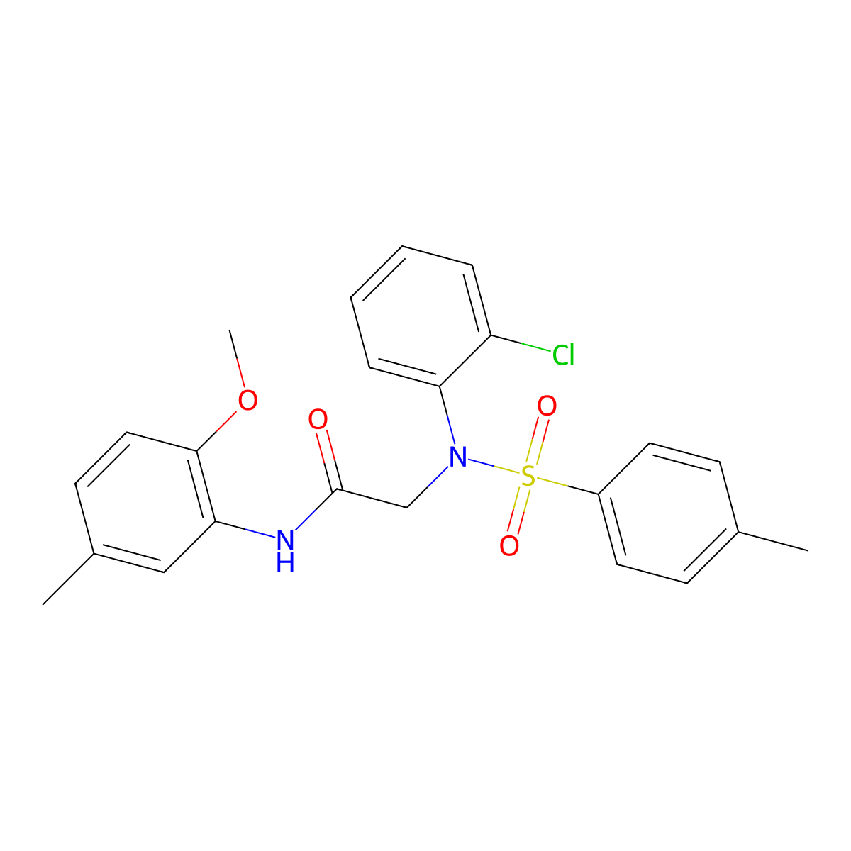 2-(2-chloro-N-(4-methylphenyl)sulfonylanilino)-N-(2-methoxy-5-methylphenyl)acetamide molecular structure, CAS 335212-38-9