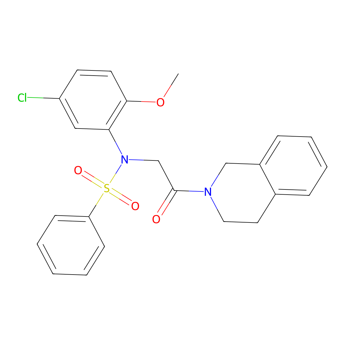 N-(5-chloro-2-methoxyphenyl)-N-[2-(3,4-dihydroisoquinolin-2(1H)-yl)-2-oxoethyl]benzenesulfonamide molecular structure, CAS 335212-48-1