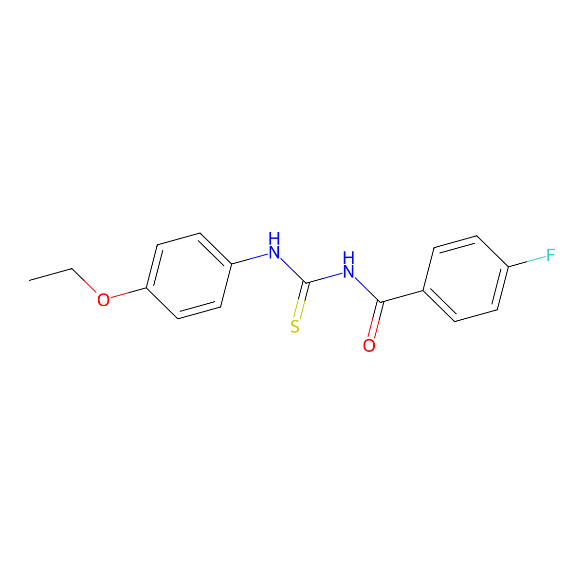 N-[(4-ethoxyphenyl)carbamothioyl]-4-fluorobenzamide molecular structure, CAS 335212-85-6
