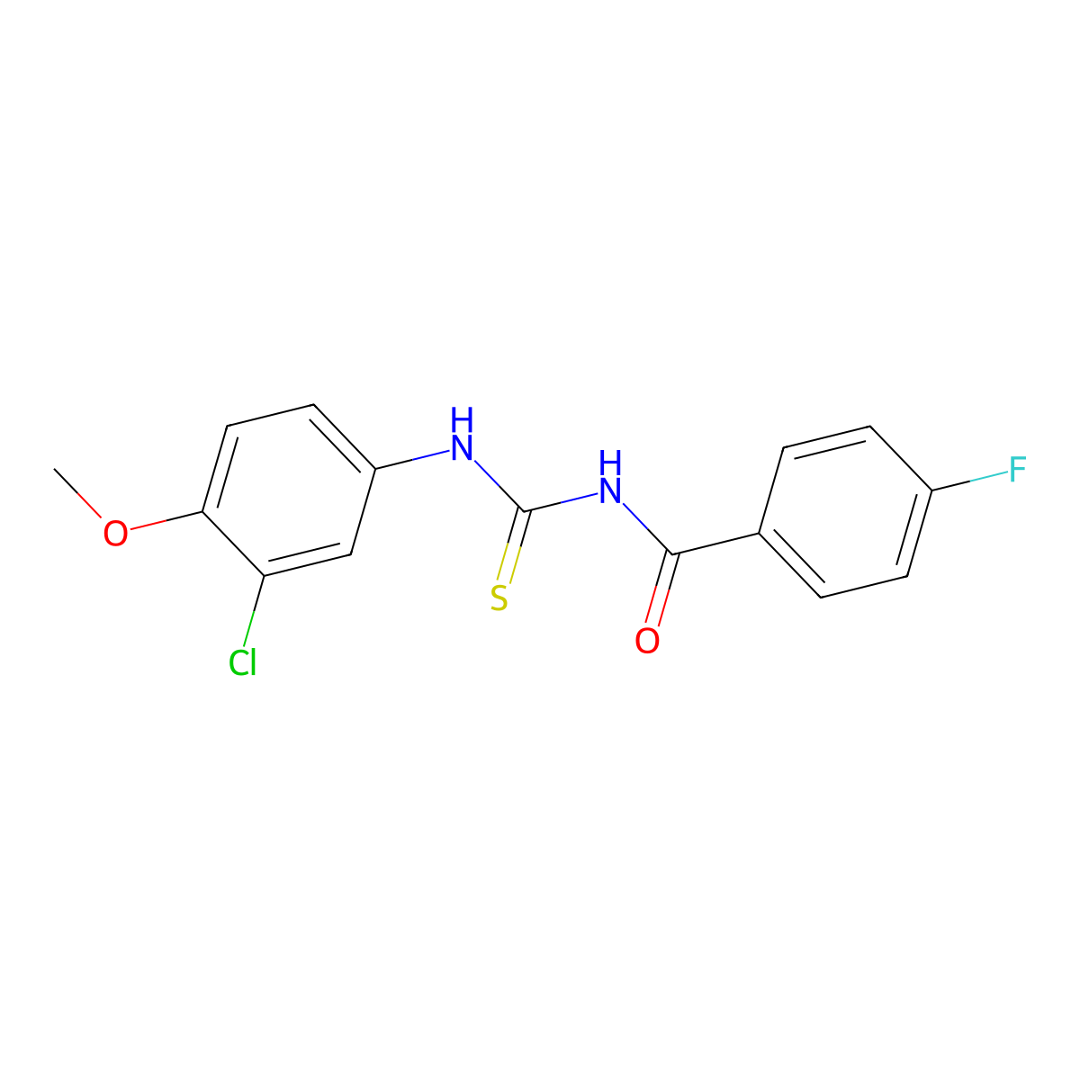 N-[(3-chloro-4-methoxyphenyl)carbamothioyl]-4-fluorobenzamide molecular structure, CAS 335212-86-7