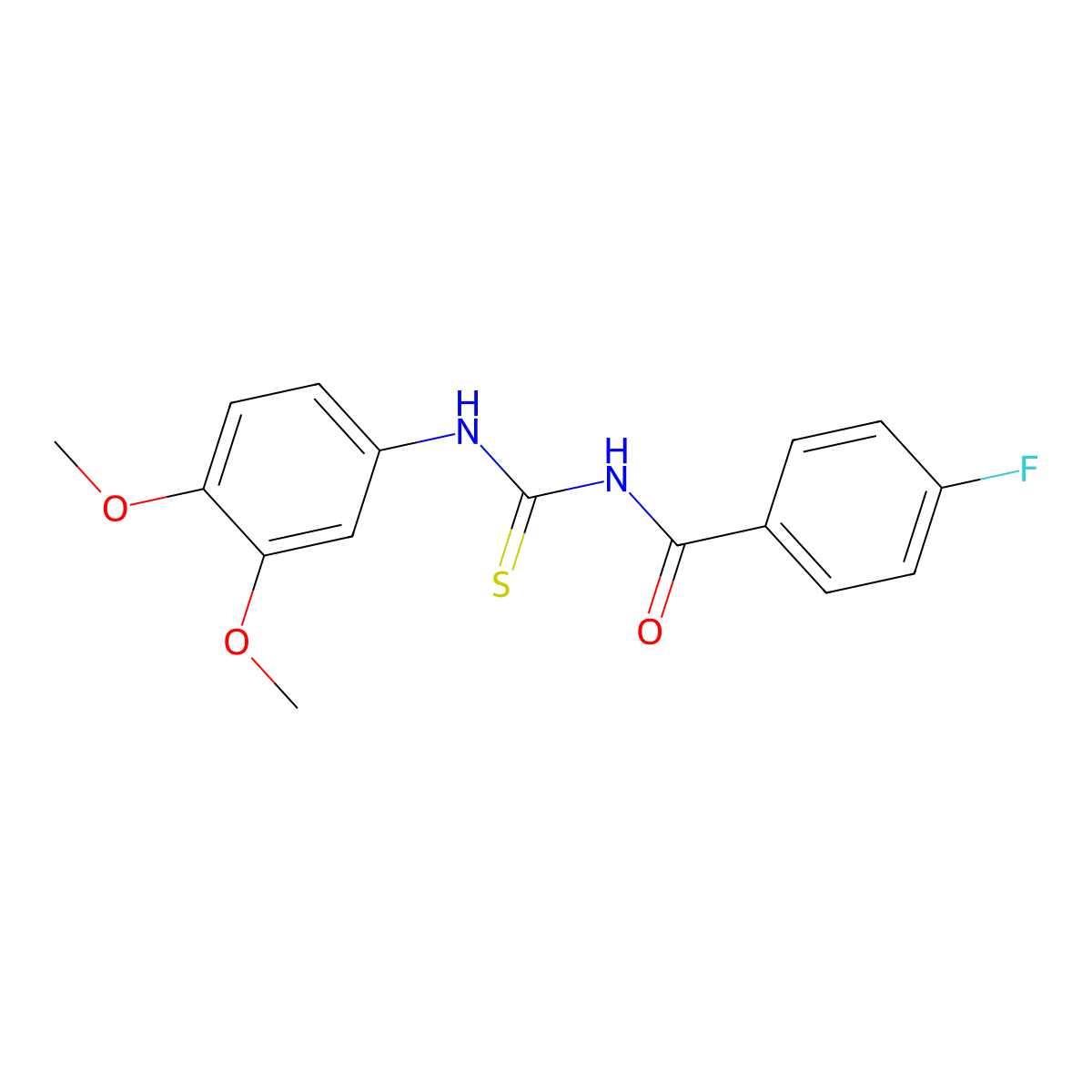 N-[(3,4-dimethoxyphenyl)carbamothioyl]-4-fluorobenzamide molecular structure, CAS 335212-87-8