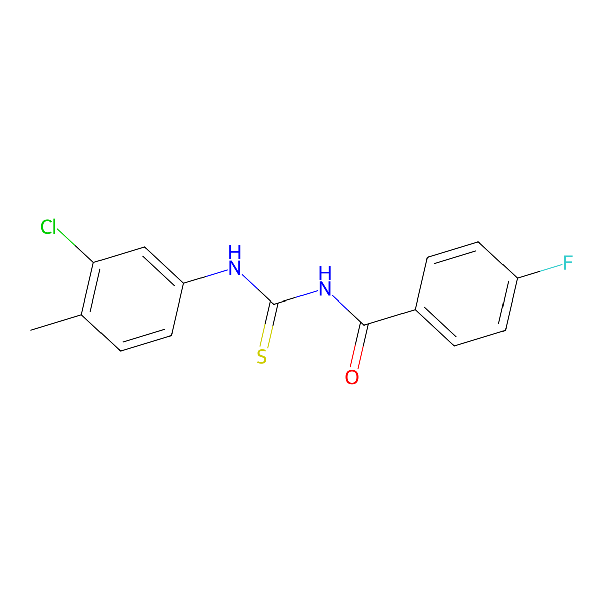 N-[(3-chloro-4-methylphenyl)carbamothioyl]-4-fluorobenzamide molecular structure, CAS 335212-88-9