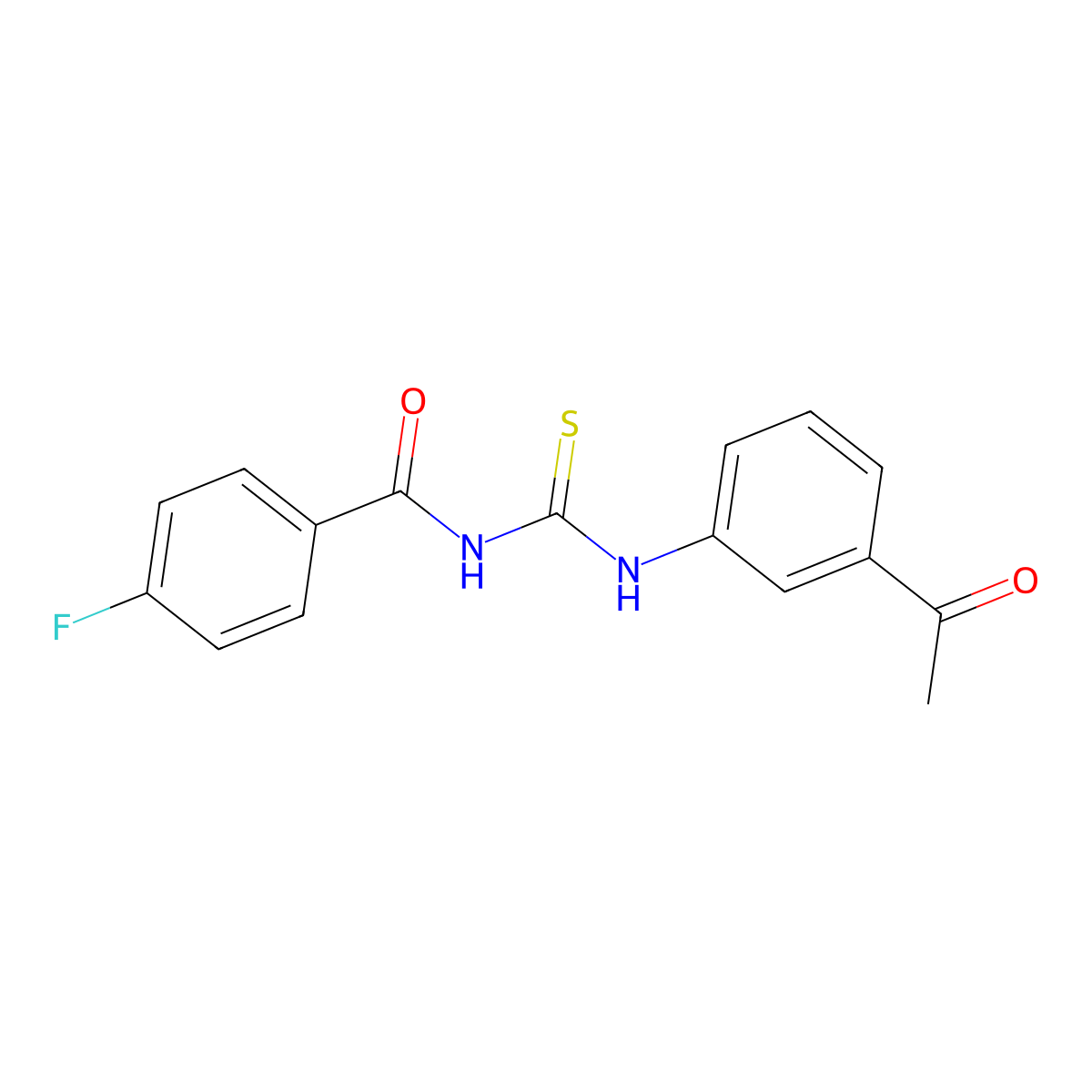 N-[(3-acetylphenyl)carbamothioyl]-4-fluorobenzamide molecular structure, CAS 335212-91-4