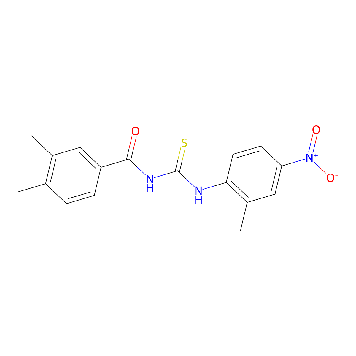 3,4-dimethyl-N-[(2-methyl-4-nitrophenyl)carbamothioyl]benzamide molecular structure, CAS 335212-97-0