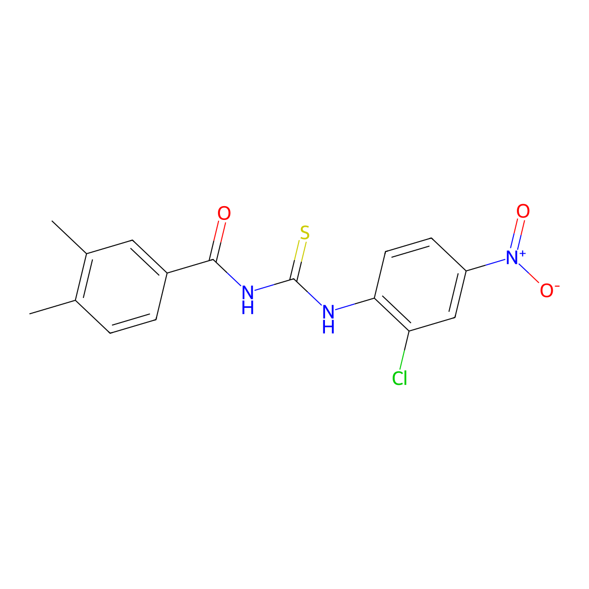 N-[(2-chloro-4-nitrophenyl)carbamothioyl]-3,4-dimethylbenzamide molecular structure, CAS 335212-98-1