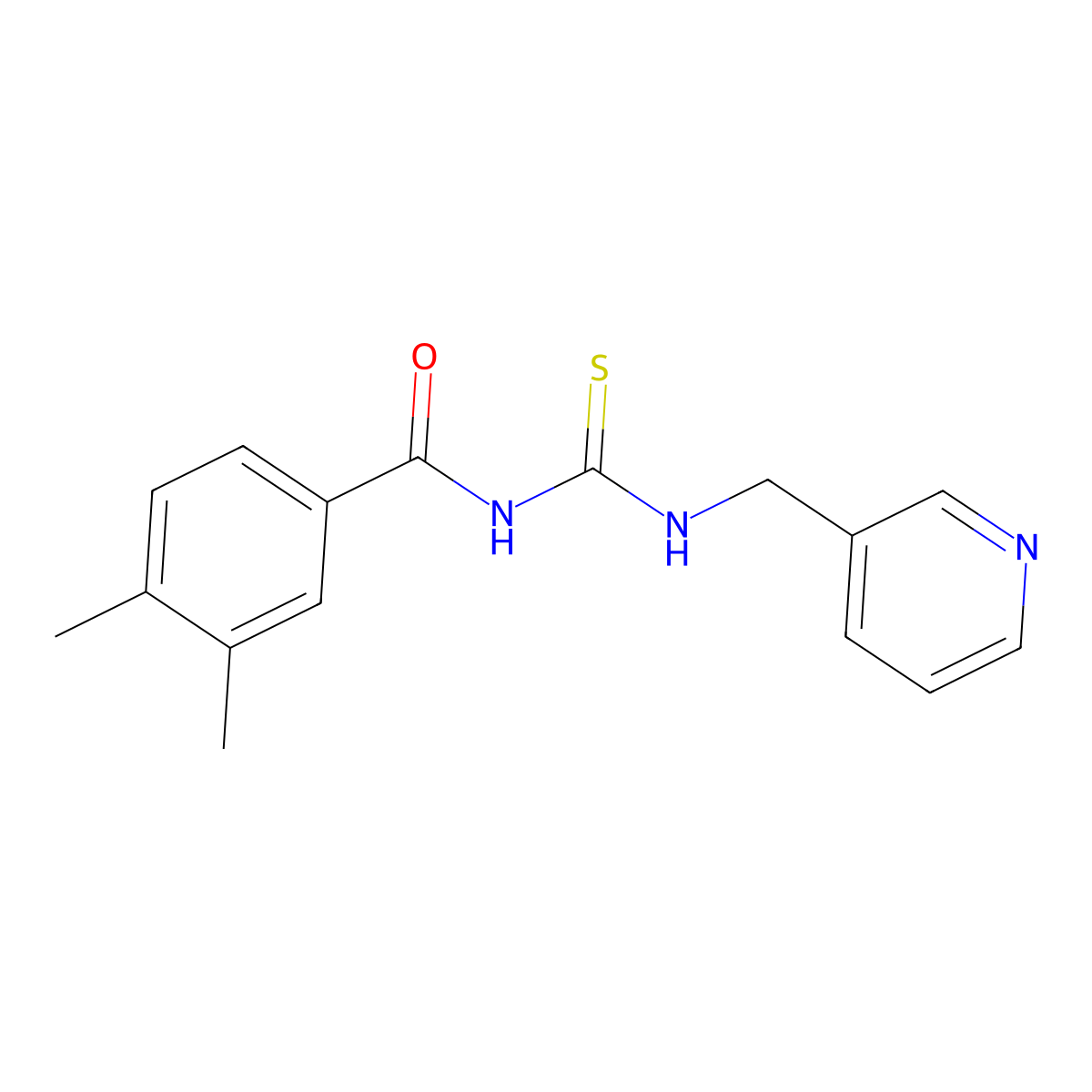 3,4-dimethyl-N-(pyridin-3-ylmethylcarbamothioyl)benzamide molecular structure, CAS 335213-08-6