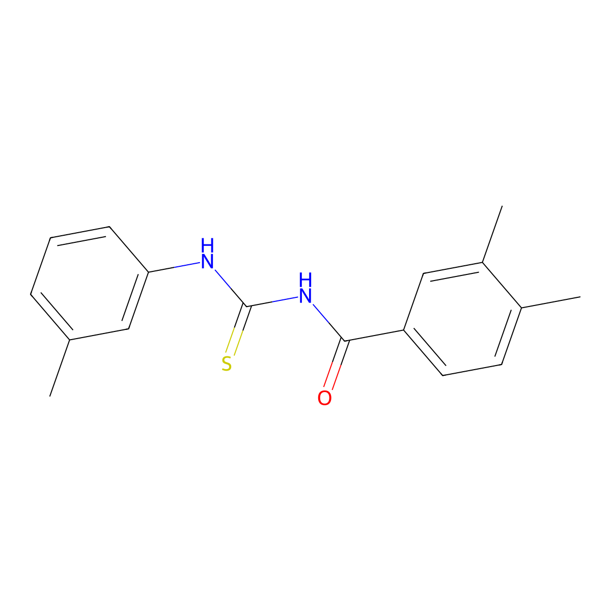 3,4-dimethyl-N-[(3-methylphenyl)carbamothioyl]benzamide molecular structure, CAS 335213-22-4