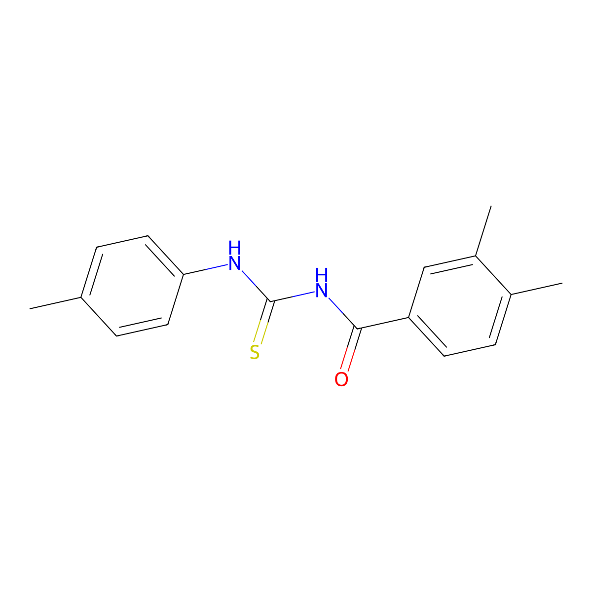 3,4-dimethyl-N-[(4-methylphenyl)carbamothioyl]benzamide molecular structure, CAS 335213-23-5