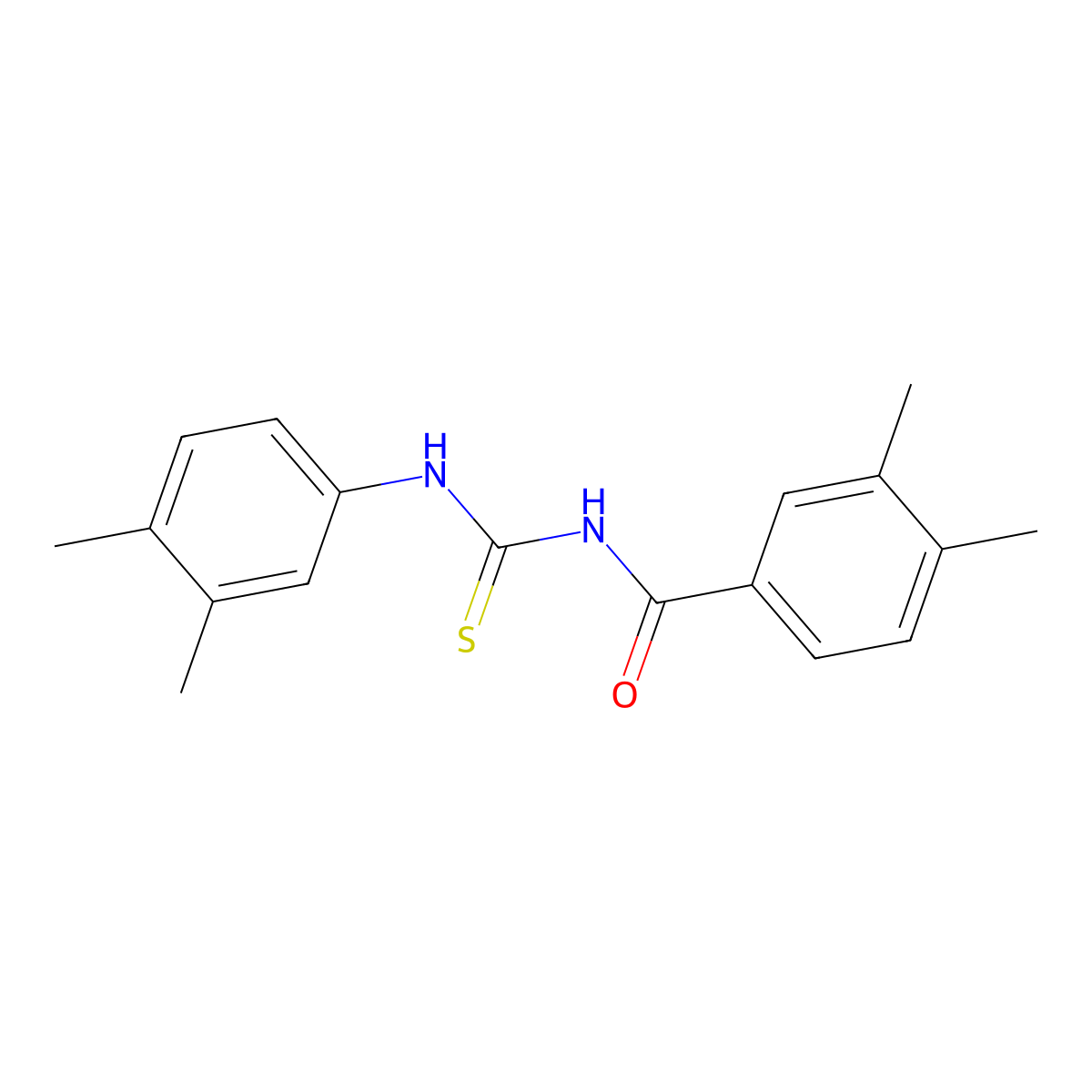 N-[(3,4-dimethylphenyl)carbamothioyl]-3,4-dimethylbenzamide molecular structure, CAS 335213-24-6