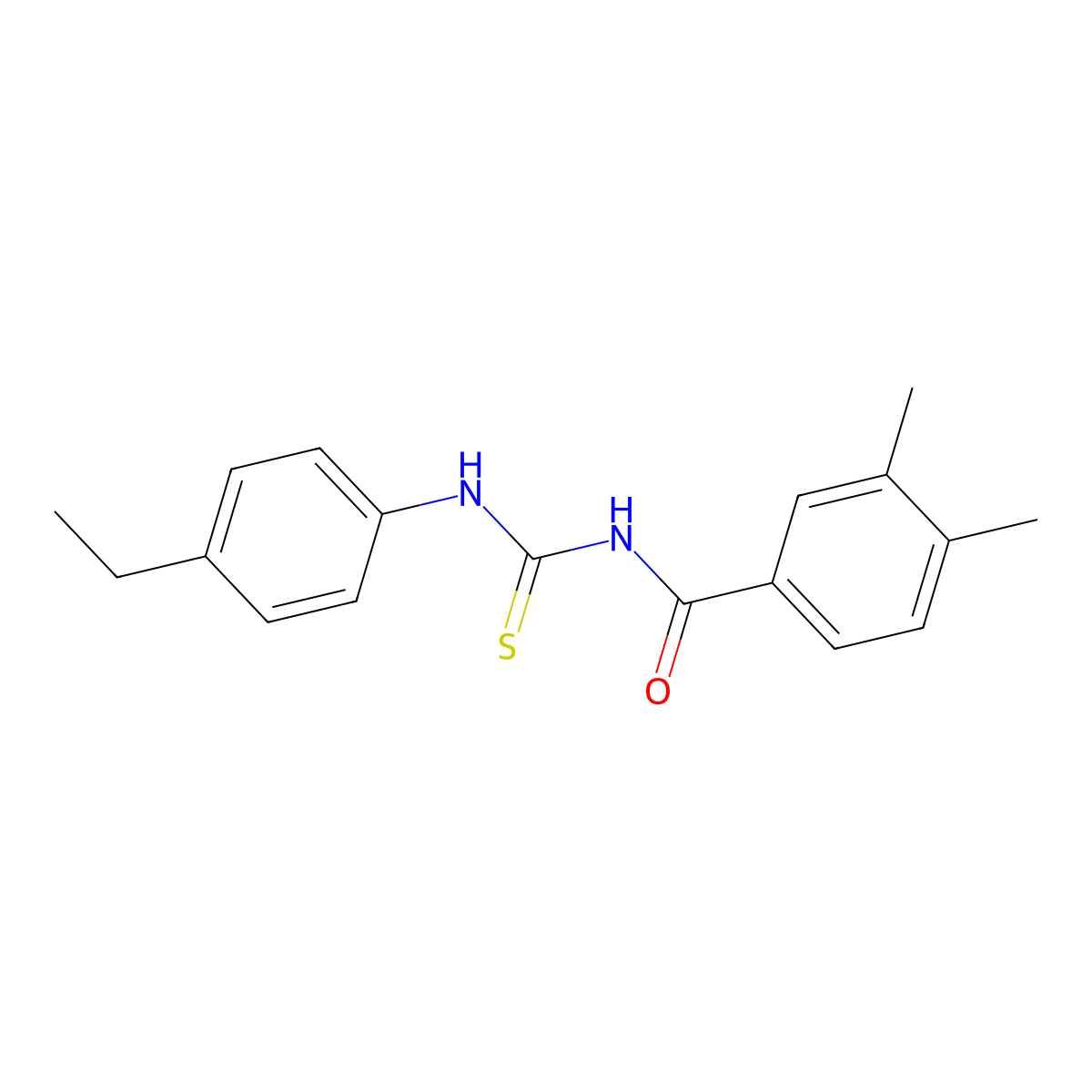 N-[(4-ethylphenyl)carbamothioyl]-3,4-dimethylbenzamide molecular structure, CAS 335213-25-7
