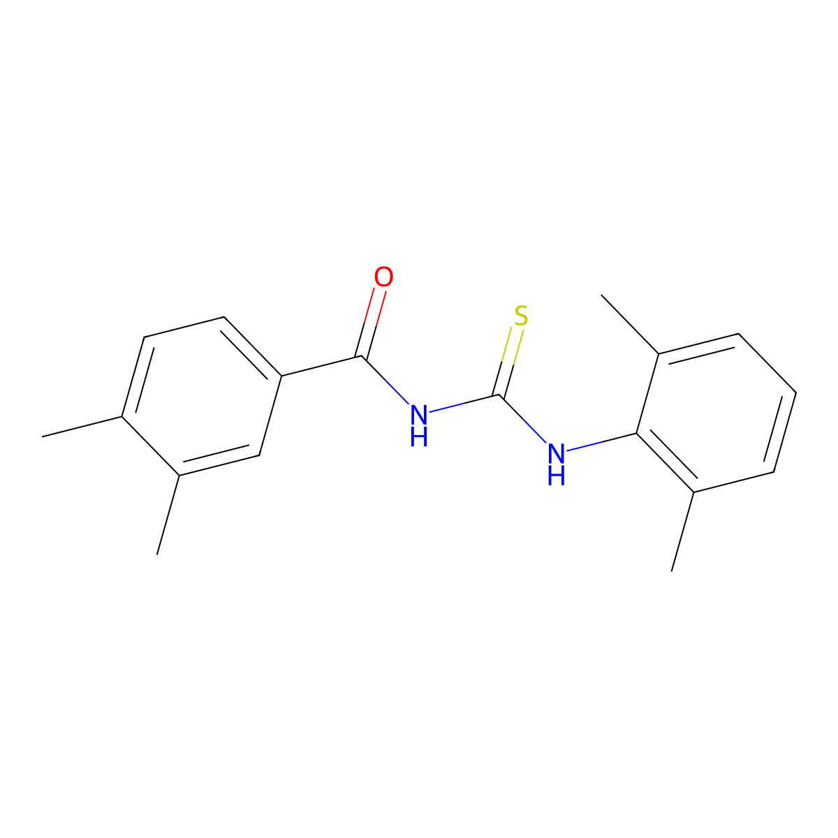 N-[(2,6-dimethylphenyl)carbamothioyl]-3,4-dimethylbenzamide molecular structure, CAS 335213-27-9