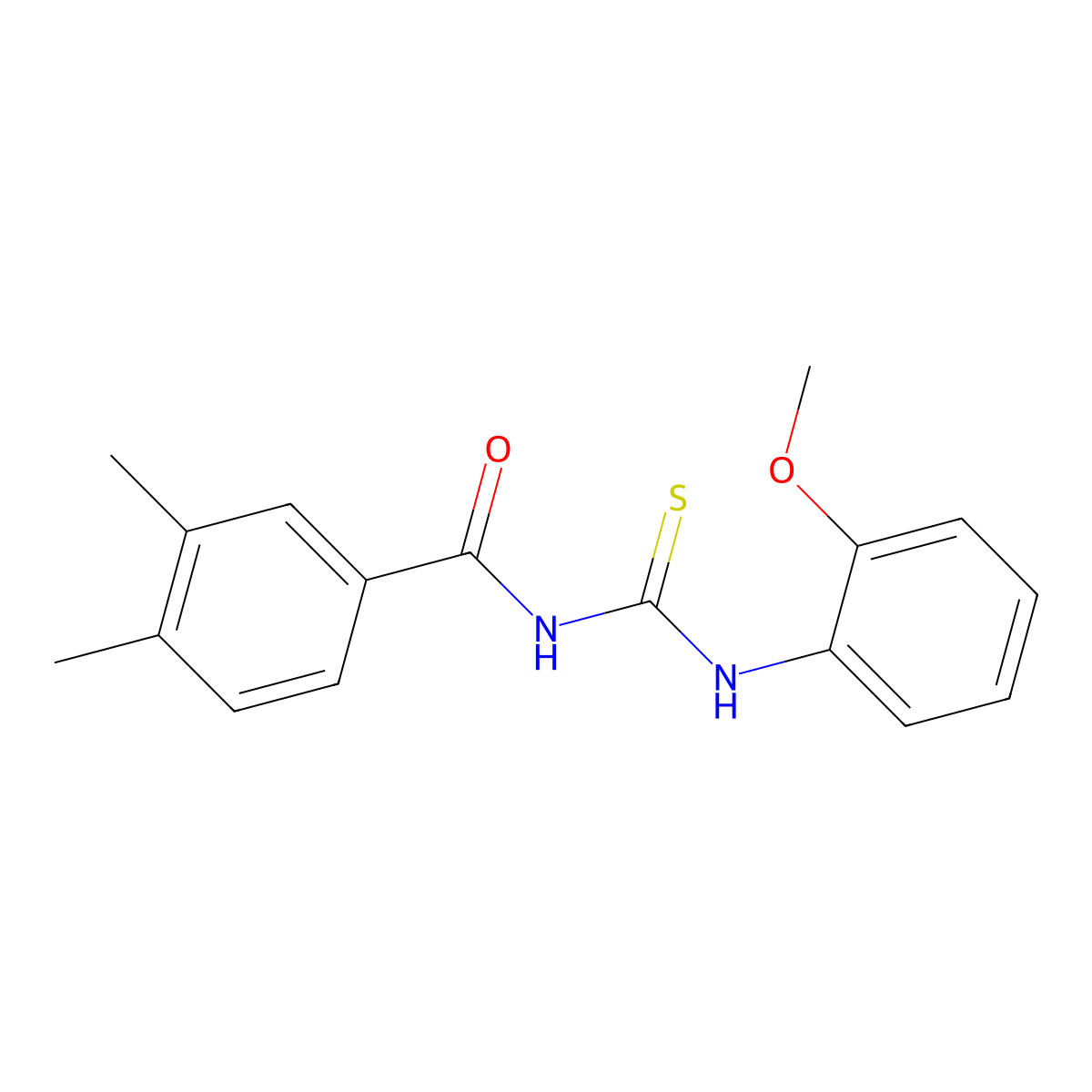 N-[(2-methoxyphenyl)carbamothioyl]-3,4-dimethylbenzamide molecular structure, CAS 335213-31-5