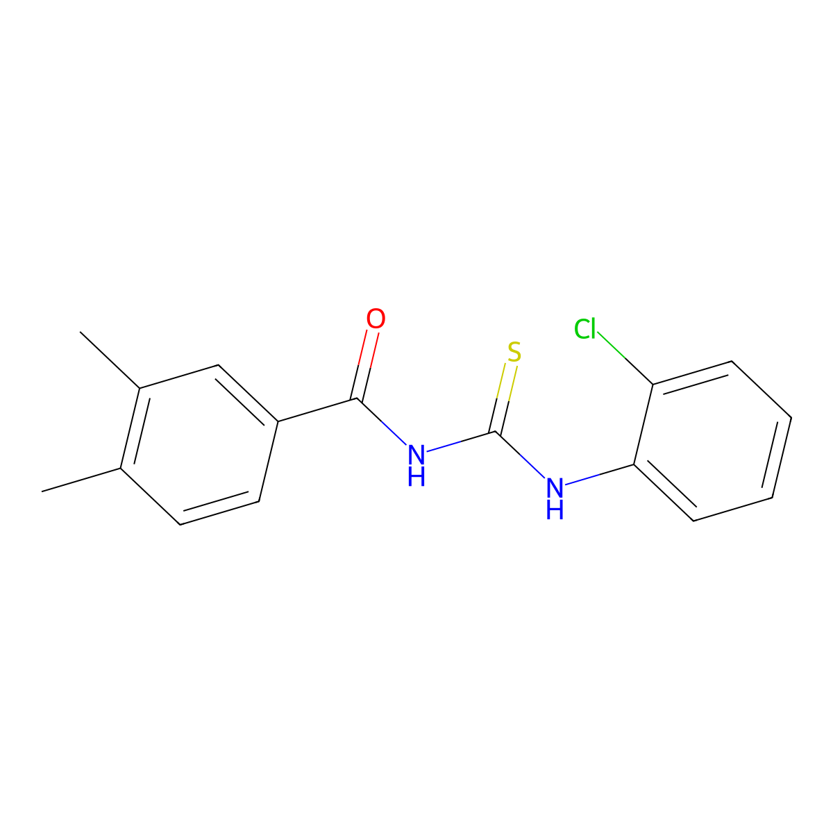 N-[(2-chlorophenyl)carbamothioyl]-3,4-dimethylbenzamide molecular structure, CAS 335213-32-6