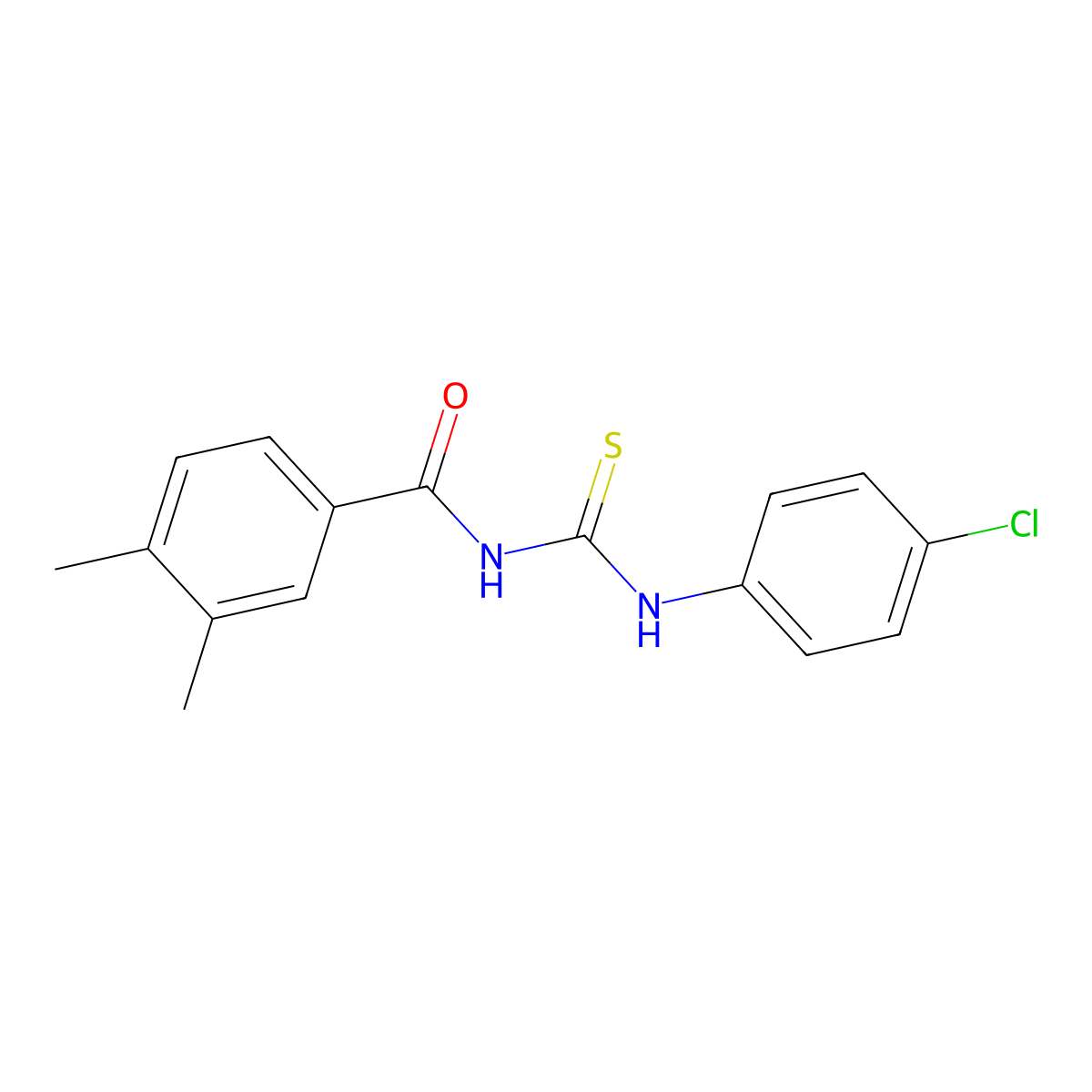 N-[(4-chlorophenyl)carbamothioyl]-3,4-dimethylbenzamide molecular structure, CAS 335213-34-8