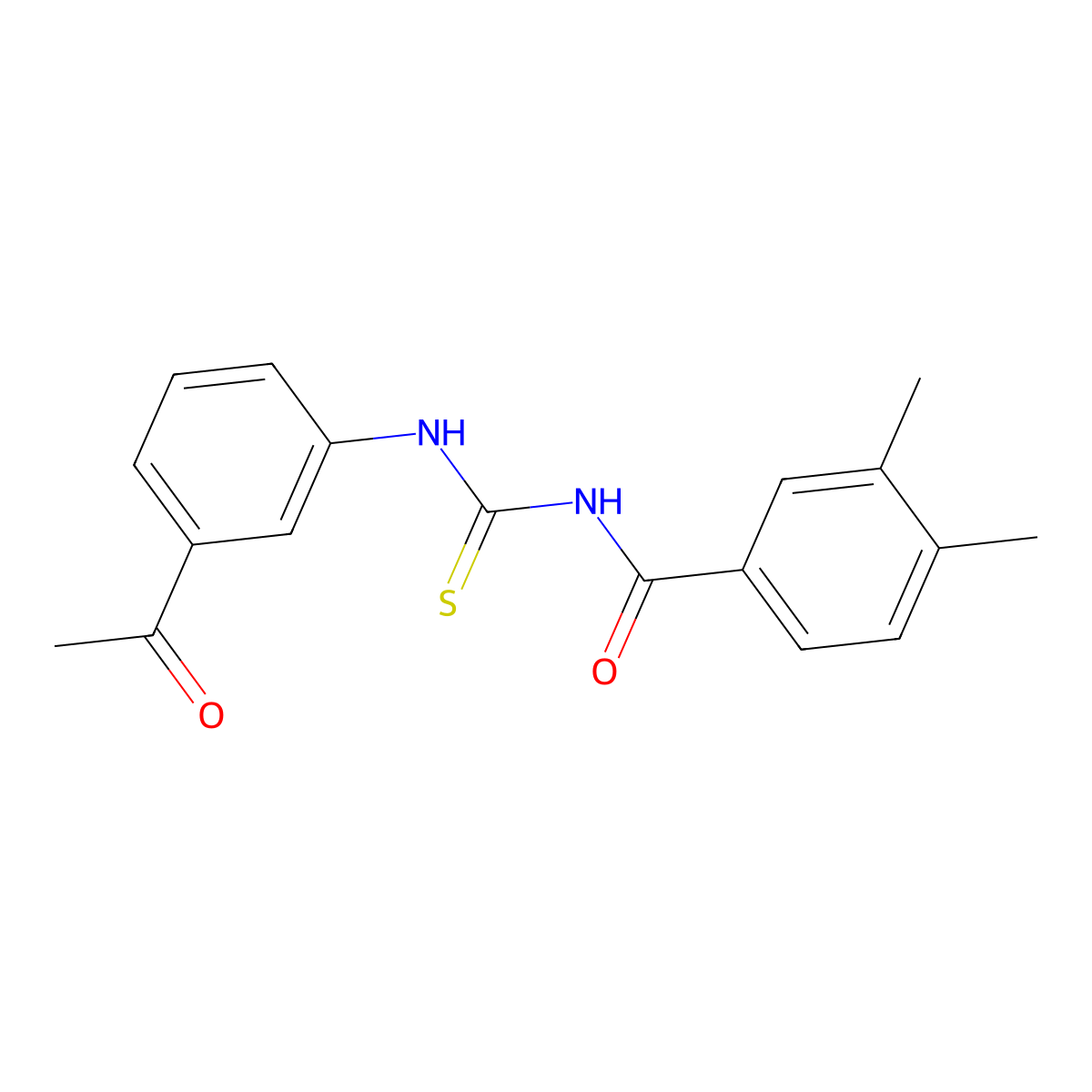 N-[(3-acetylphenyl)carbamothioyl]-3,4-dimethylbenzamide molecular structure, CAS 335213-43-9