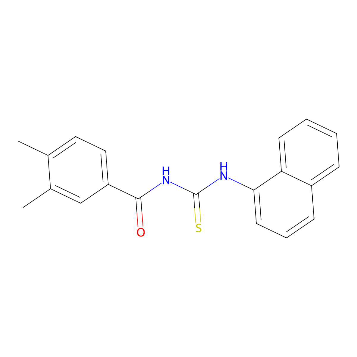 3,4-dimethyl-N-(naphthalen-1-ylcarbamothioyl)benzamide molecular structure, CAS 335213-45-1