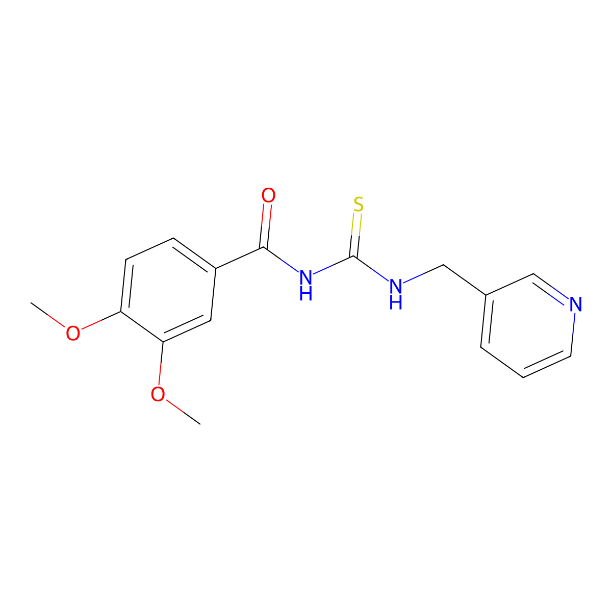 3,4-dimethoxy-N-(pyridin-3-ylmethylcarbamothioyl)benzamide molecular structure, CAS 335213-56-4