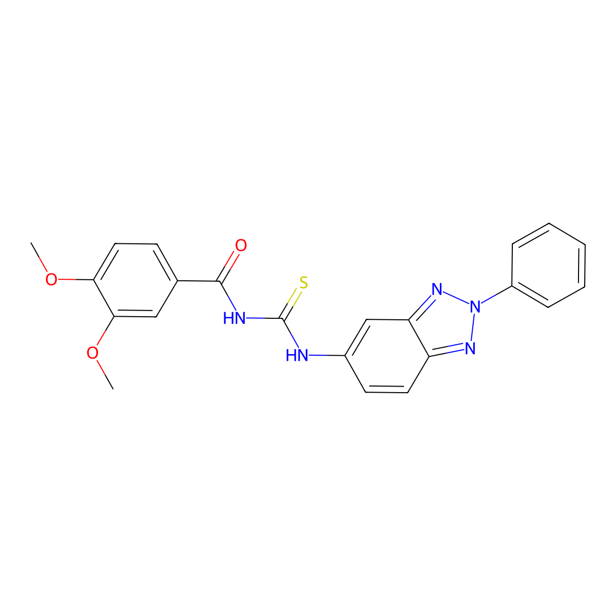 3,4-dimethoxy-N-[(2-phenyl-2H-benzotriazol-5-yl)carbamothioyl]benzamide molecular structure, CAS 335213-58-6
