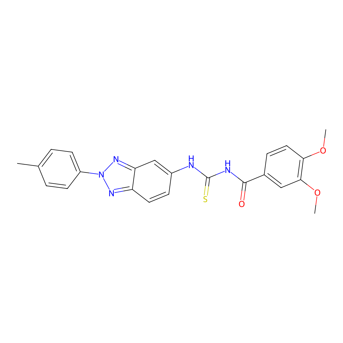 N-(3,4-dimethoxybenzoyl)-N'-[2-(4-methylphenyl)-2H-1,2,3-benzotriazol-5-yl]thiourea molecular structure, CAS 335213-59-7