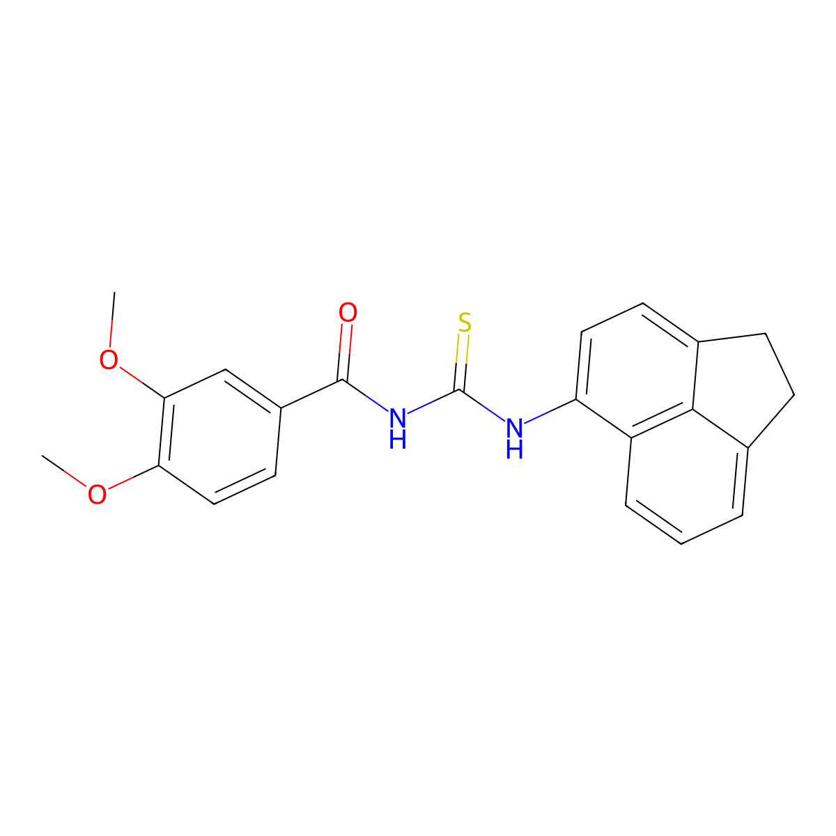 1-Acenaphthen-5-yl-3-(3,4-dimethoxy-benzoyl)-thiourea molecular structure, CAS 335213-76-8