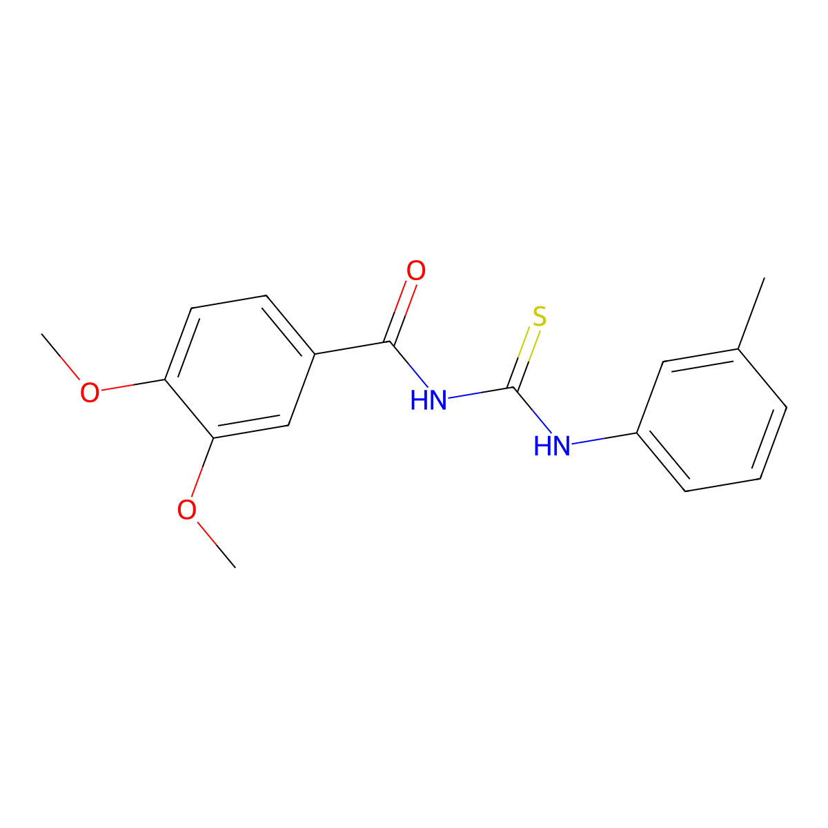 3,4-dimethoxy-N-[(3-methylphenyl)carbamothioyl]benzamide molecular structure, CAS 335214-10-3