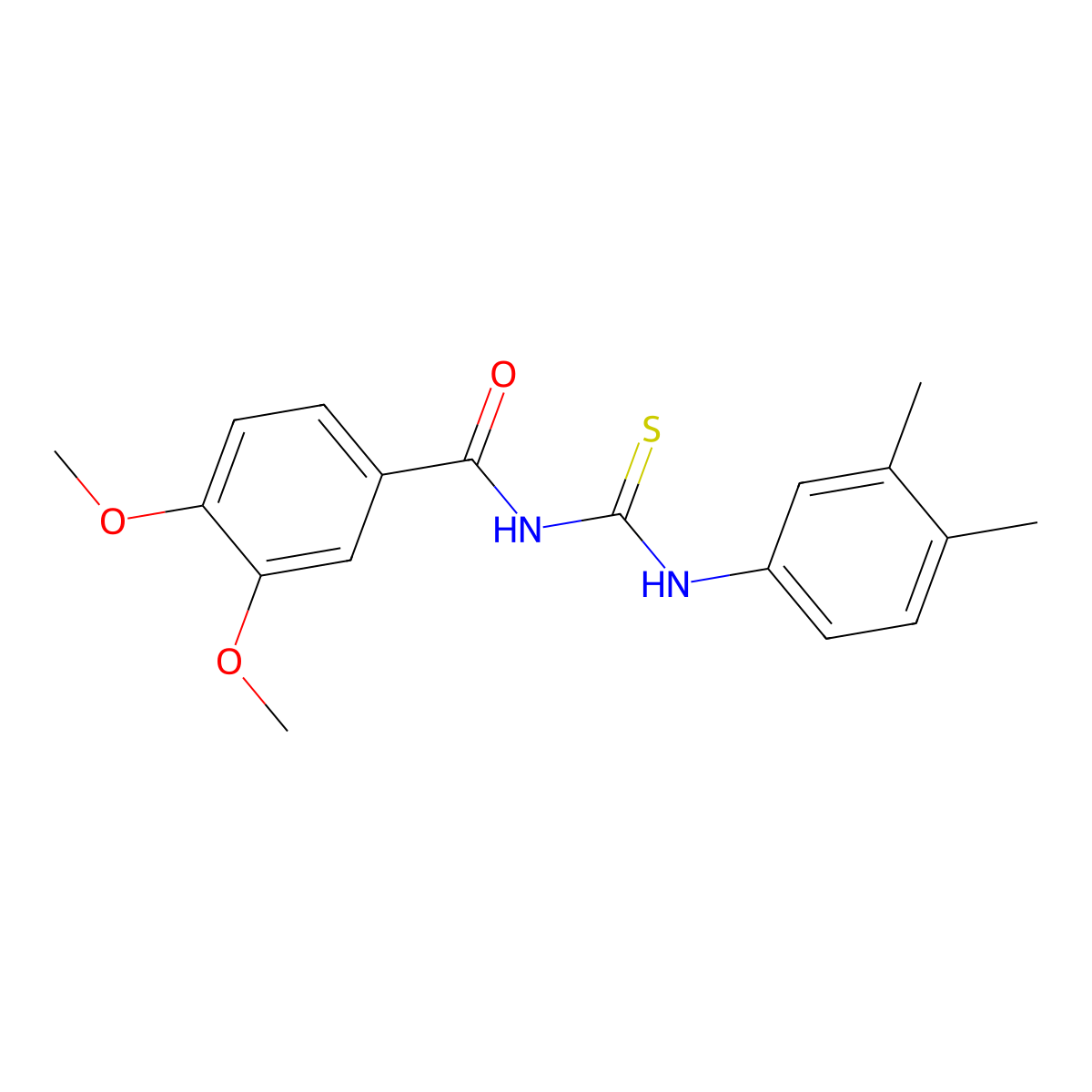 N-[(3,4-dimethylphenyl)carbamothioyl]-3,4-dimethoxybenzamide molecular structure, CAS 335214-11-4