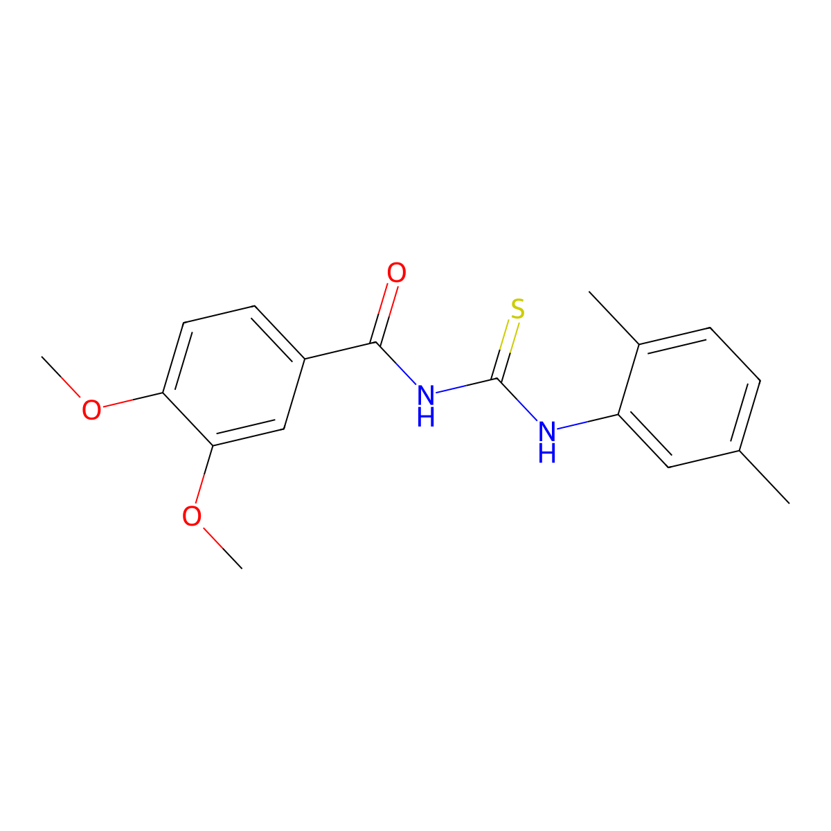 N-(3,4-dimethoxybenzoyl)-N'-(2,5-dimethylphenyl)thiourea molecular structure, CAS 335214-13-6