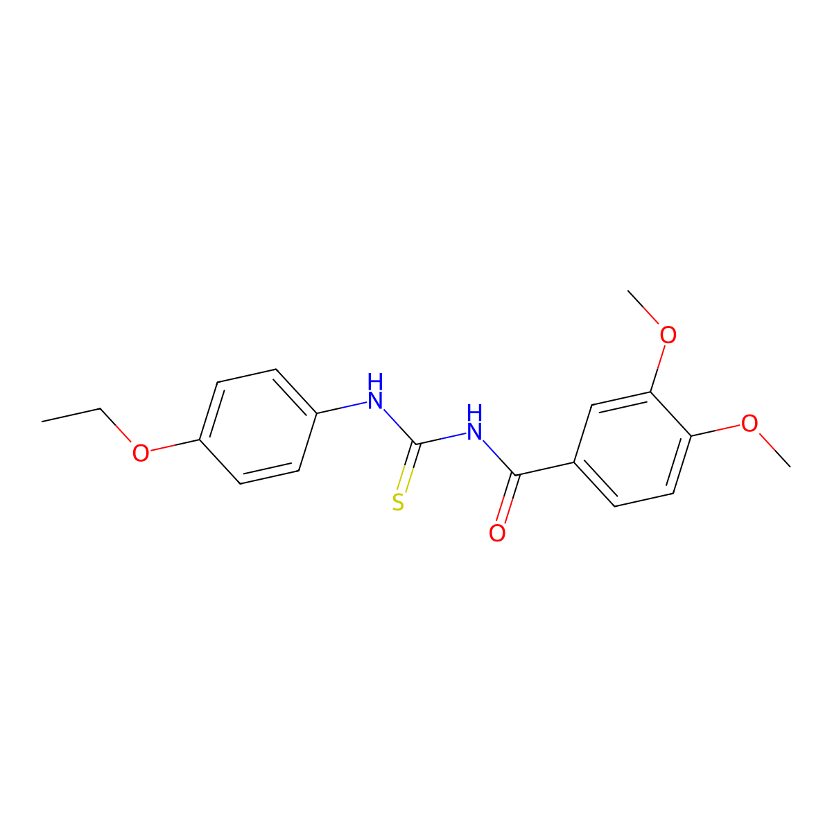 N-[(4-ethoxyphenyl)carbamothioyl]-3,4-dimethoxybenzamide molecular structure, CAS 335214-16-9