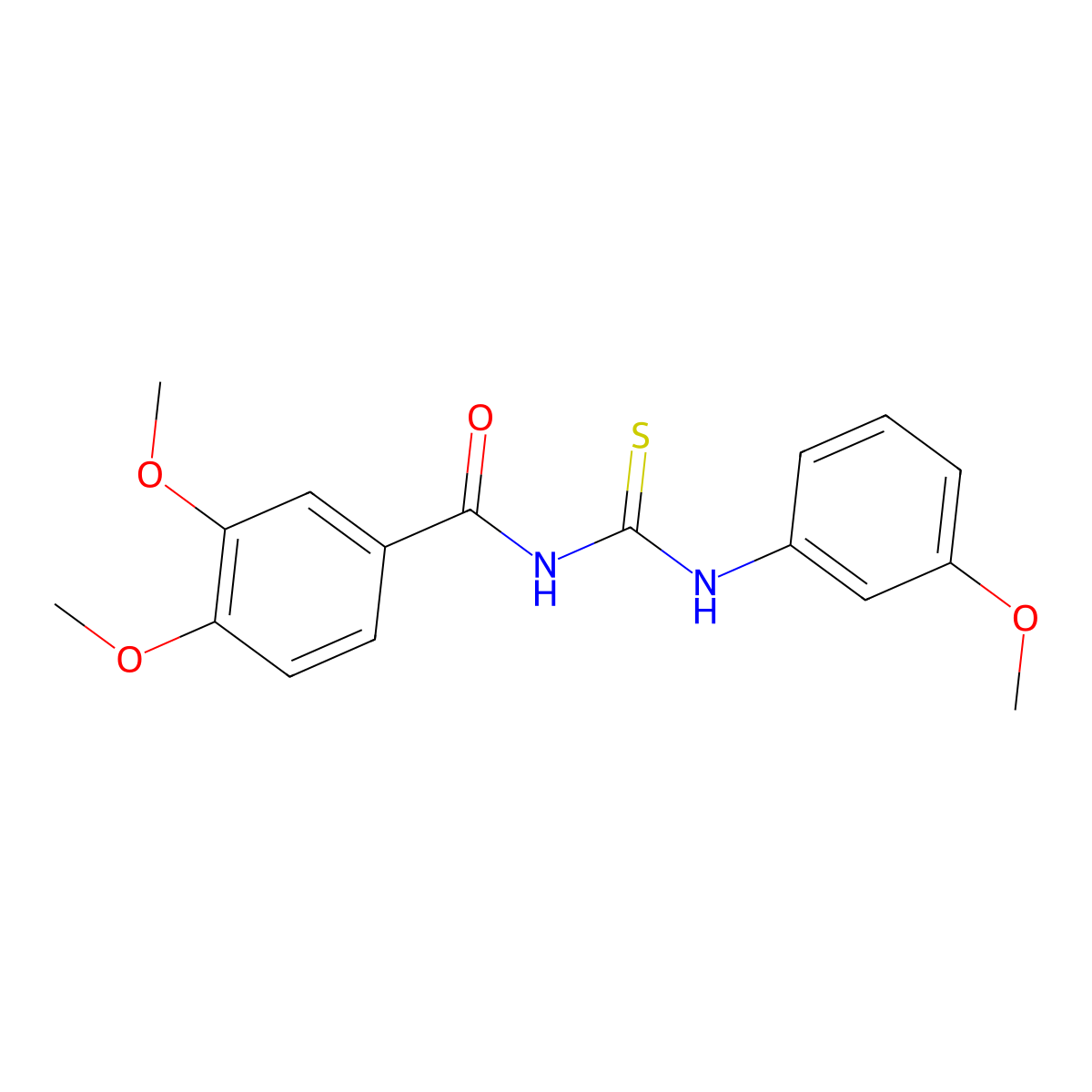 3,4-dimethoxy-N-[(3-methoxyphenyl)carbamothioyl]benzamide molecular structure, CAS 335214-19-2