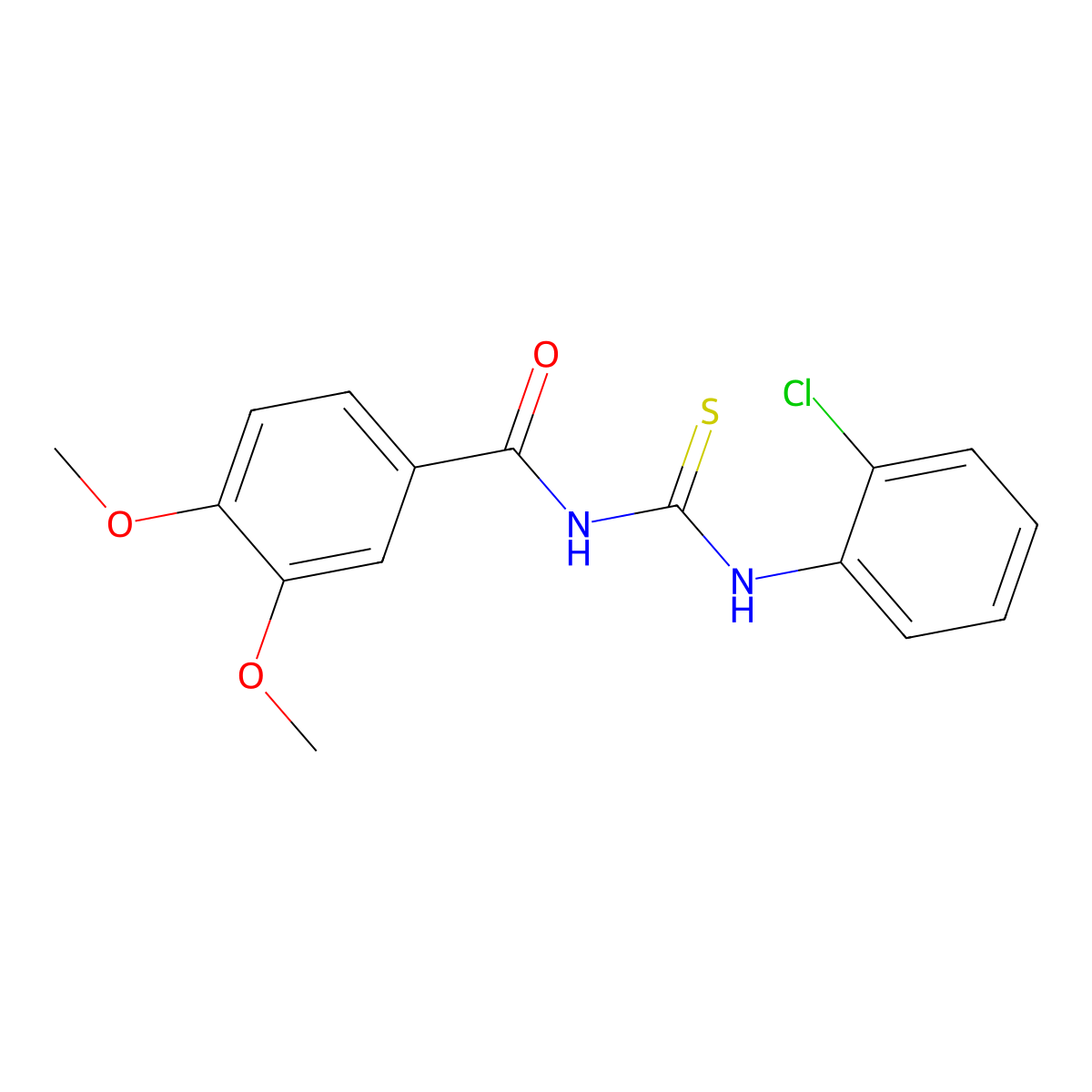 N-(2-chlorophenyl)-N'-(3,4-dimethoxybenzoyl)thiourea molecular structure, CAS 335214-20-5