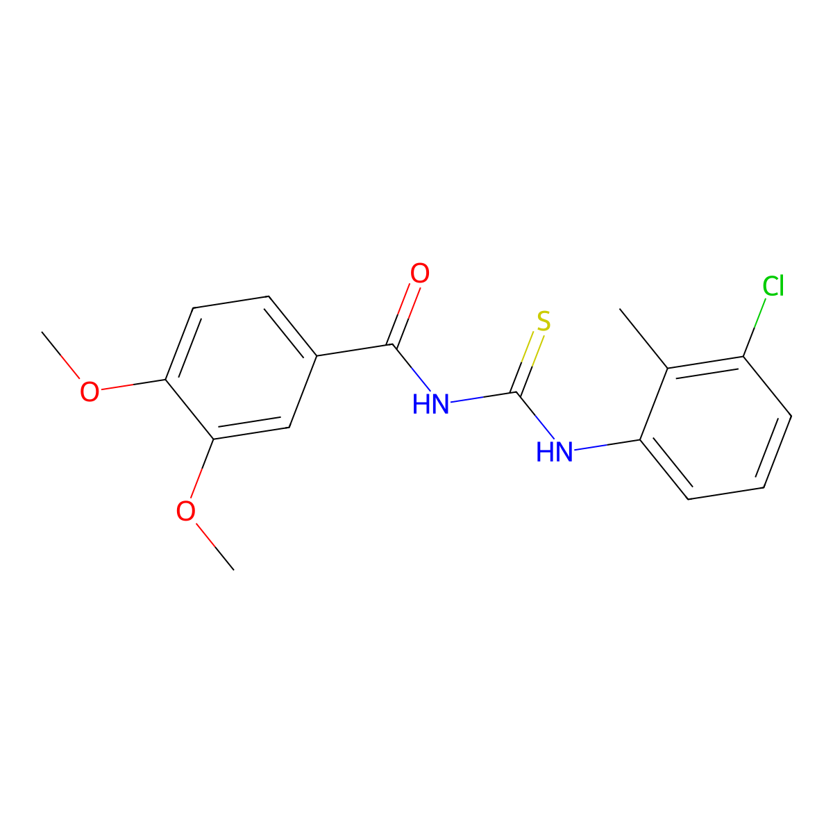 N-[(3-chloro-2-methylphenyl)carbamothioyl]-3,4-dimethoxybenzamide molecular structure, CAS 335214-25-0