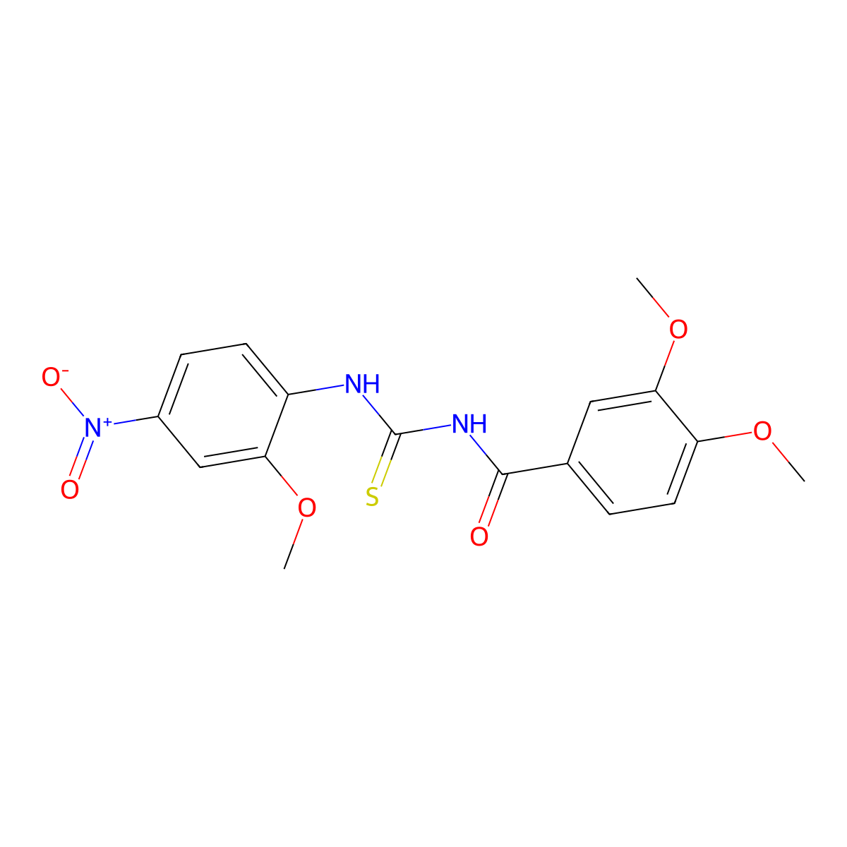 3,4-dimethoxy-N-[(2-methoxy-4-nitrophenyl)carbamothioyl]benzamide molecular structure, CAS 335214-28-3
