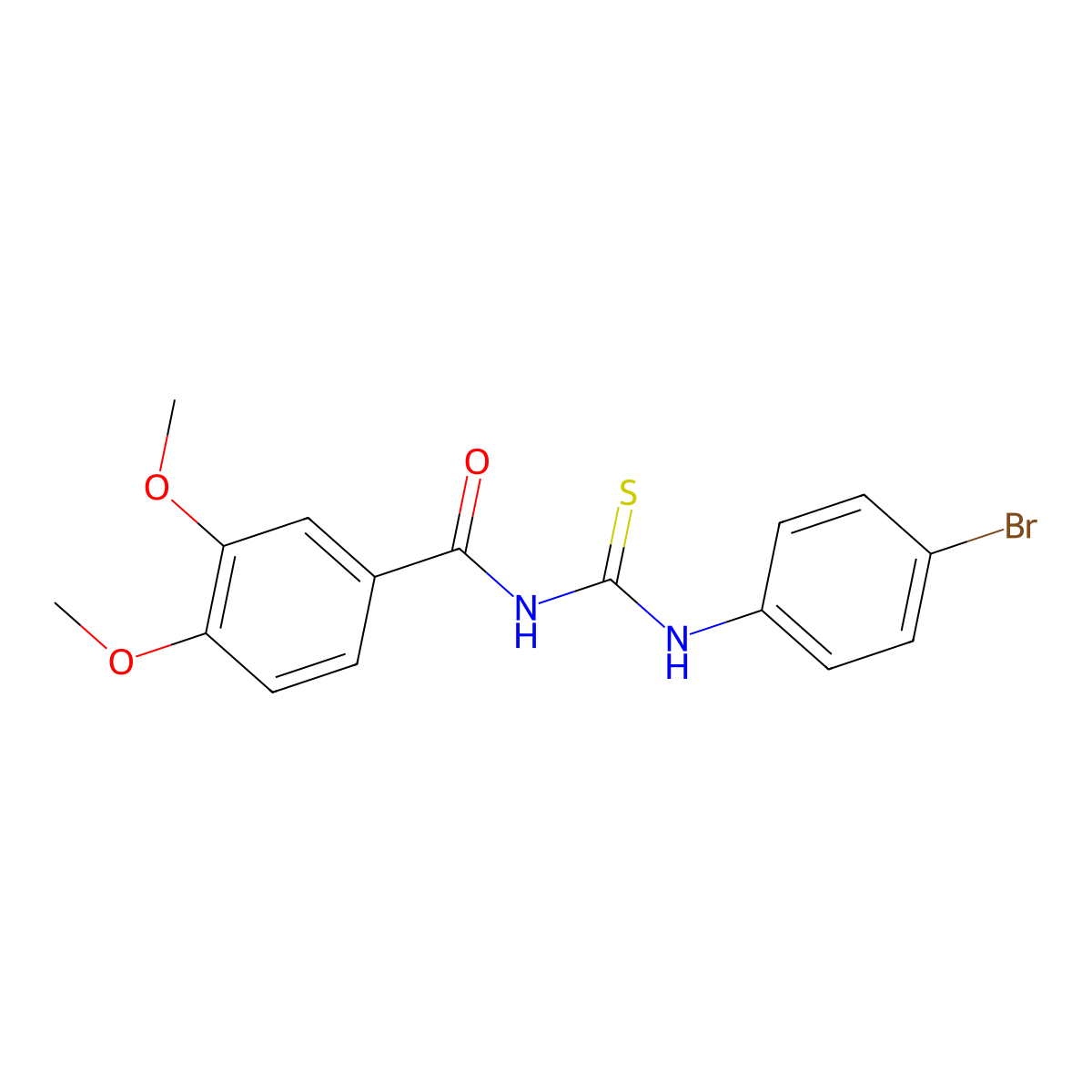 N-[(4-bromophenyl)carbamothioyl]-3,4-dimethoxybenzamide molecular structure, CAS 335214-33-0