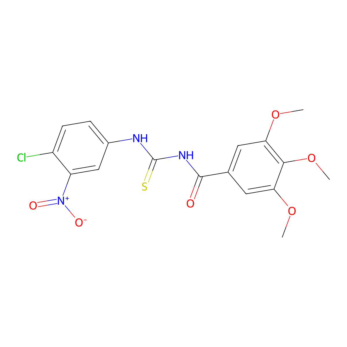 N-[(4-chloro-3-nitrophenyl)carbamothioyl]-3,4,5-trimethoxybenzamide molecular structure, CAS 335214-44-3