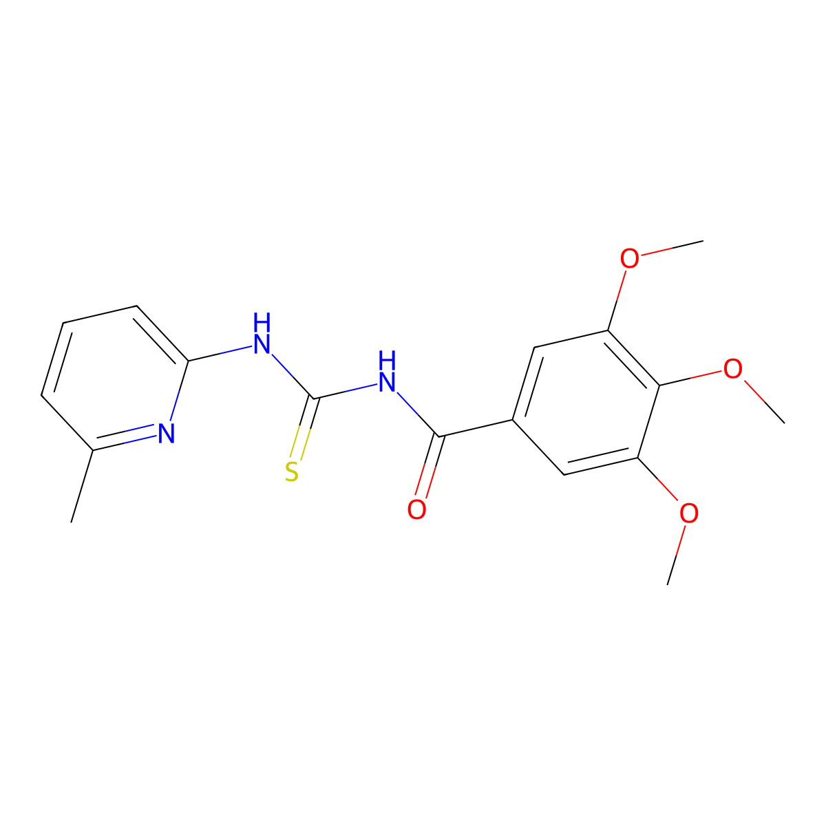 3,4,5-trimethoxy-N-[(6-methylpyridin-2-yl)carbamothioyl]benzamide molecular structure, CAS 335214-47-6