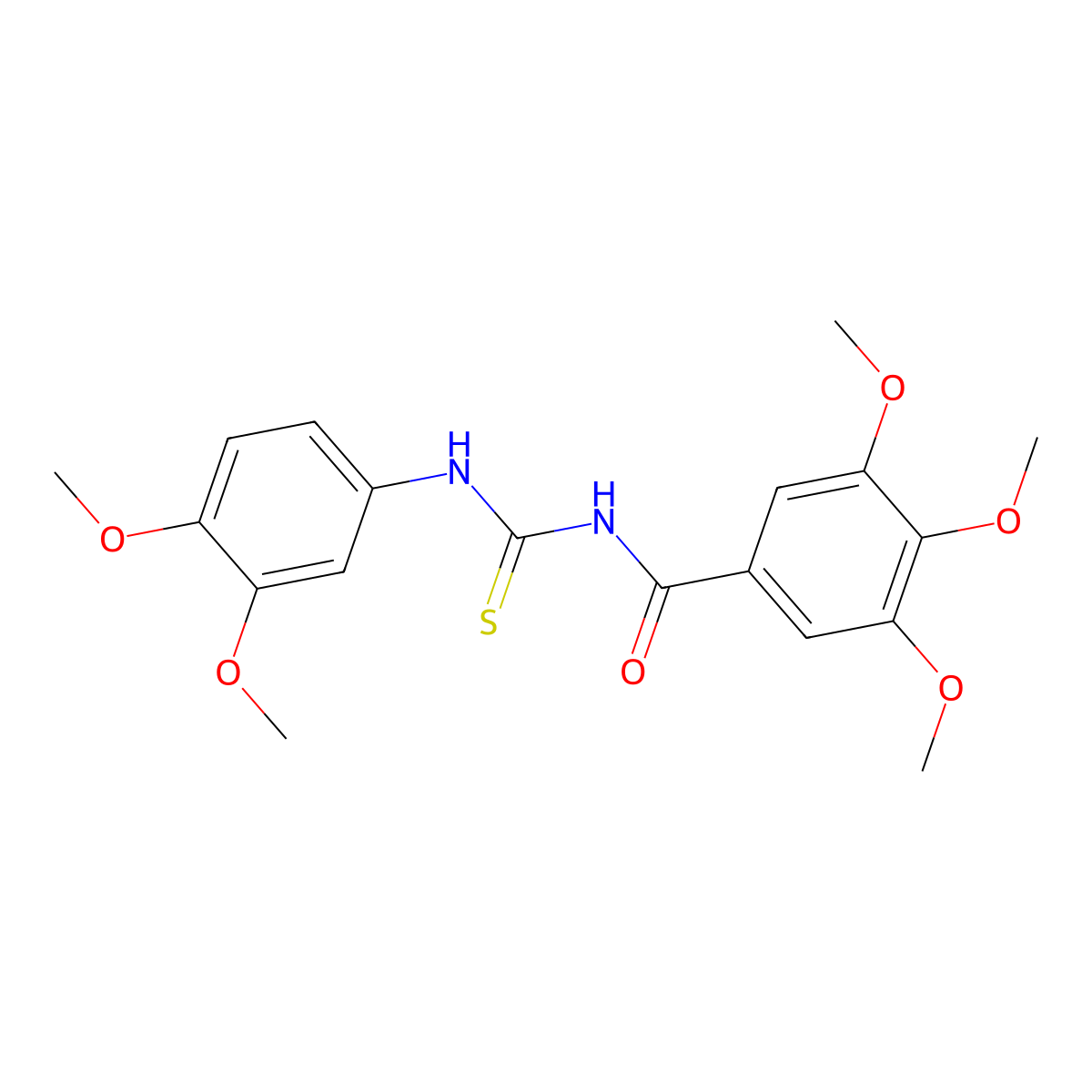 N-[(3,4-dimethoxyphenyl)carbamothioyl]-3,4,5-trimethoxybenzamide molecular structure, CAS 335214-51-2