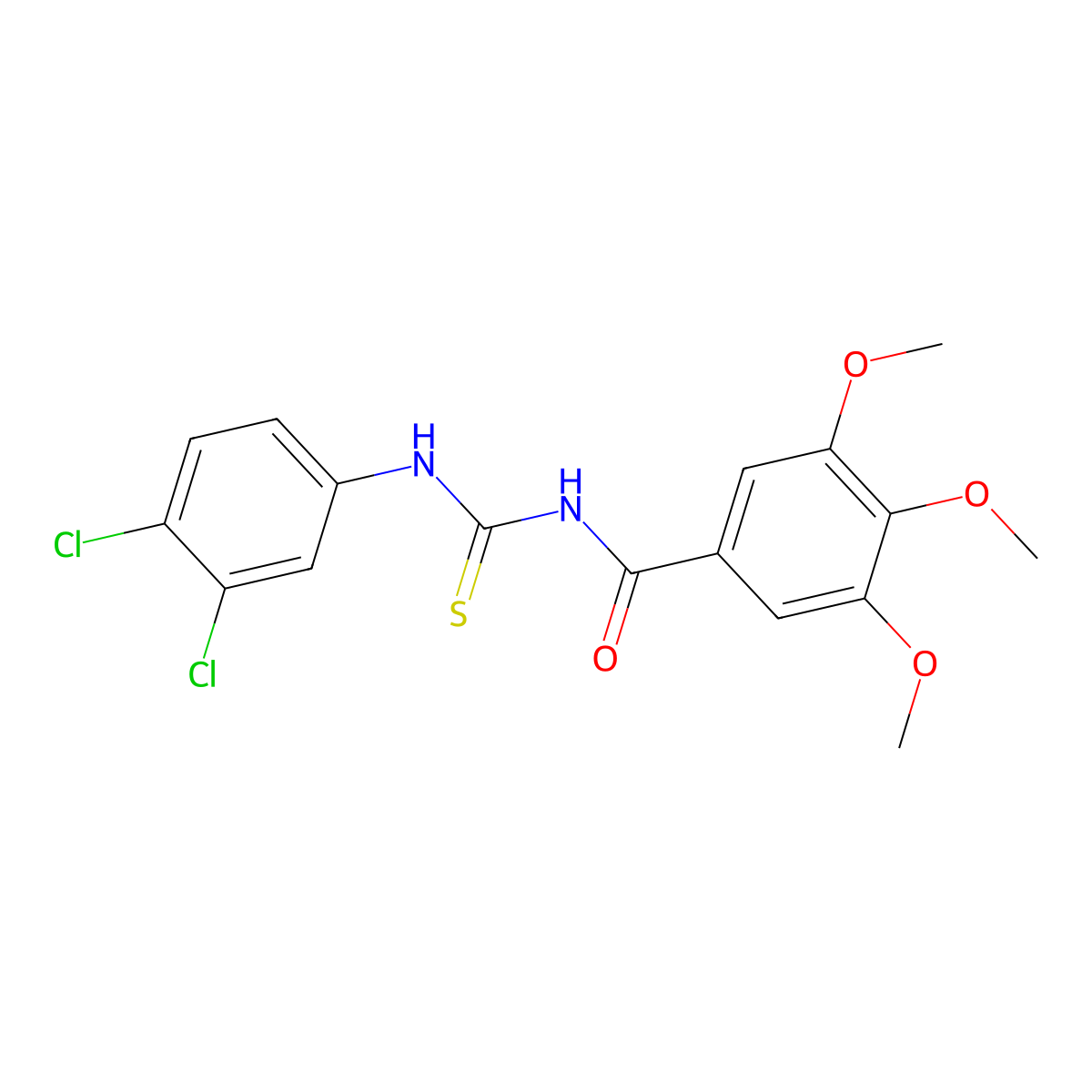 N-[(3,4-dichlorophenyl)carbamothioyl]-3,4,5-trimethoxybenzamide molecular structure, CAS 335214-53-4