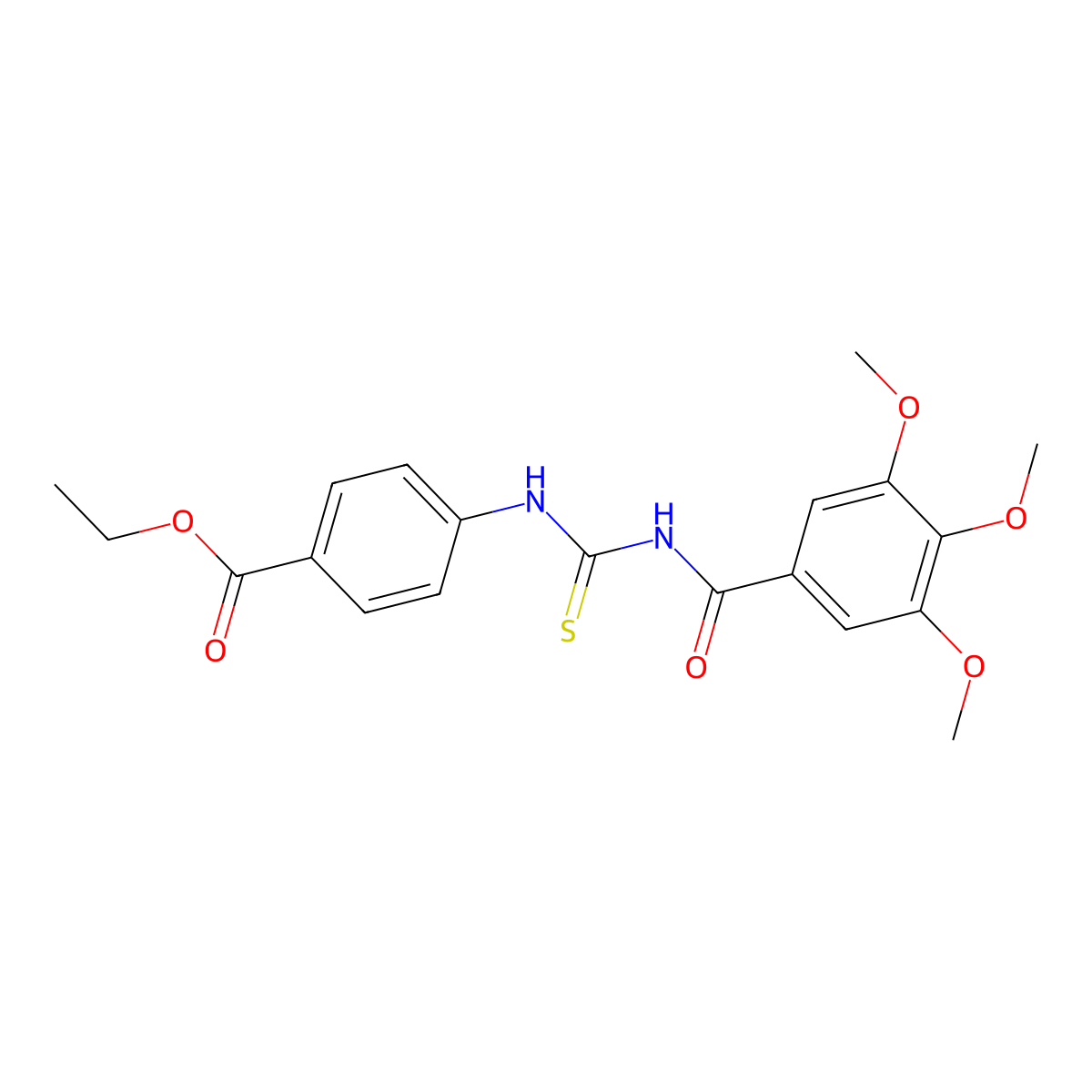 Ethyl 4-({[(3,4,5-trimethoxybenzoyl)amino]carbothioyl}amino)benzoate molecular structure, CAS 335214-56-7
