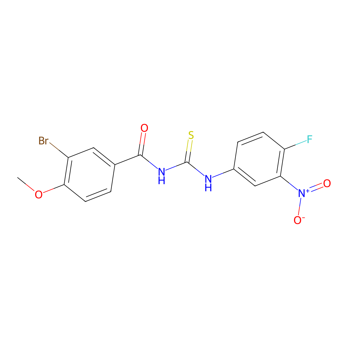 3-bromo-N-[(4-fluoro-3-nitrophenyl)carbamothioyl]-4-methoxybenzamide molecular structure, CAS 335214-57-8