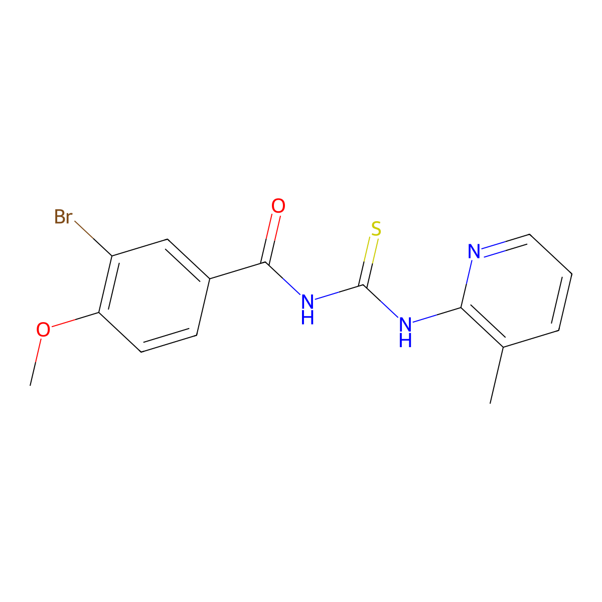 N-(3-bromo-4-methoxybenzoyl)-N'-(3-methyl-2-pyridinyl)thiourea molecular structure, CAS 335214-58-9