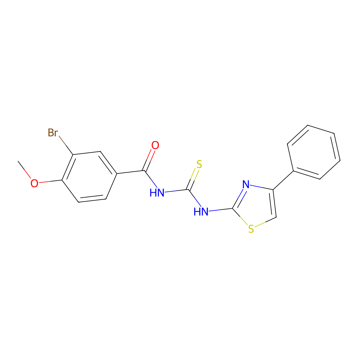 N-(3-bromo-4-methoxybenzoyl)-N'-(4-phenyl-1,3-thiazol-2-yl)thiourea molecular structure, CAS 335214-64-7