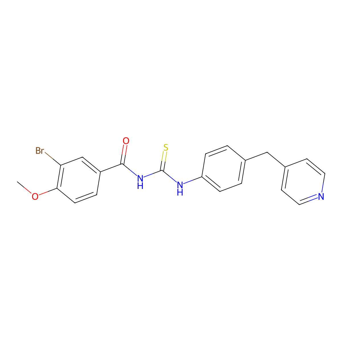 3-bromo-4-methoxy-N-[[4-(pyridin-4-ylmethyl)phenyl]carbamothioyl]benzamide molecular structure, CAS 335214-66-9