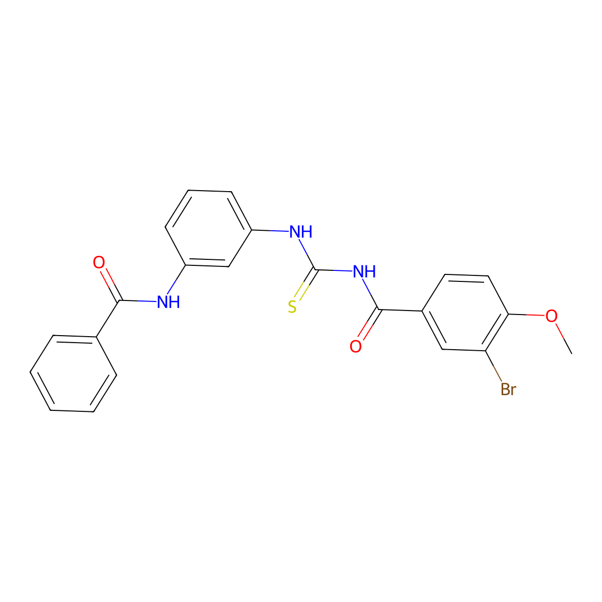 3-bromo-4-methoxy-N-({3-[(phenylcarbonyl)amino]phenyl}carbamothioyl)benzamide molecular structure, CAS 335214-69-2
