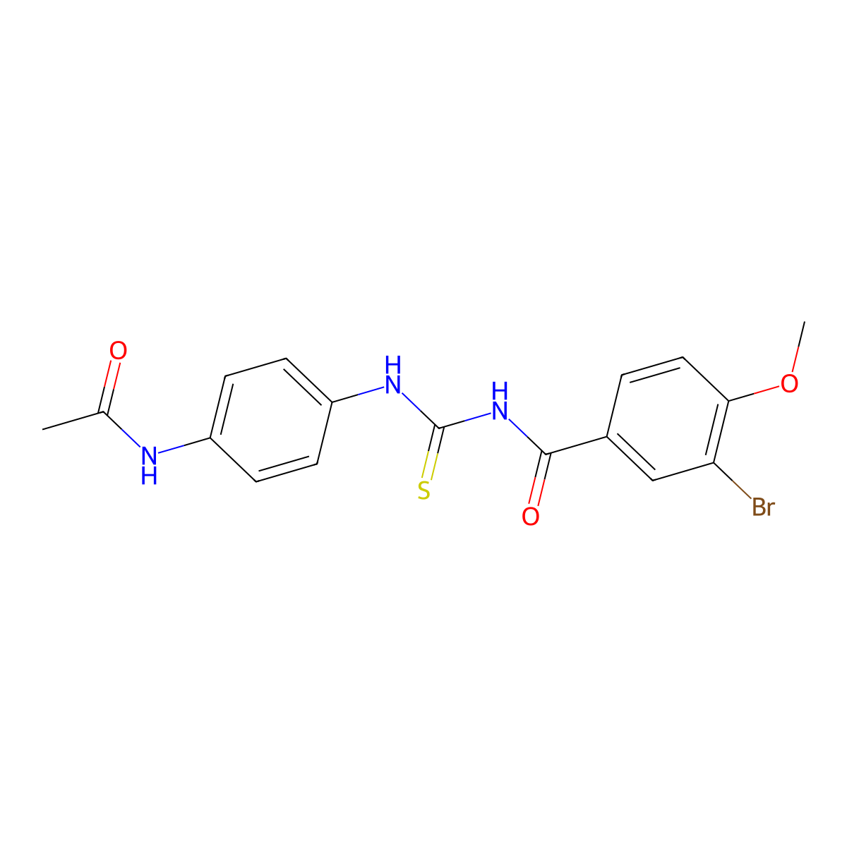 N-{[4-(acetylamino)phenyl]carbamothioyl}-3-bromo-4-methoxybenzamide molecular structure, CAS 335214-70-5