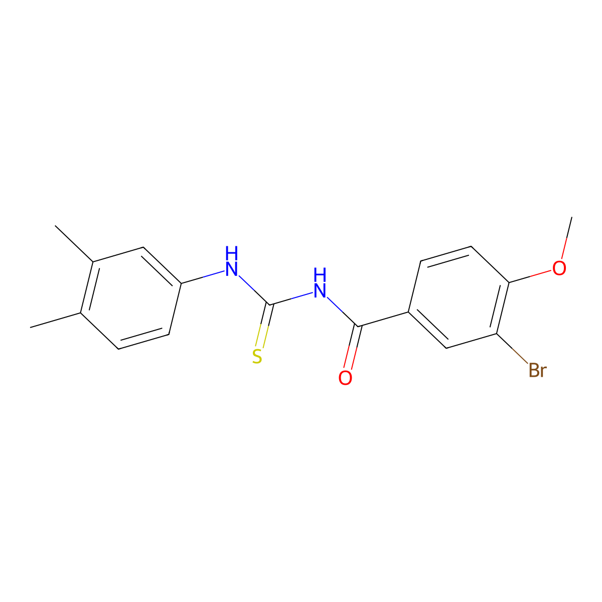 N-(3-bromo-4-methoxybenzoyl)-N'-(3,4-dimethylphenyl)thiourea molecular structure, CAS 335214-73-8