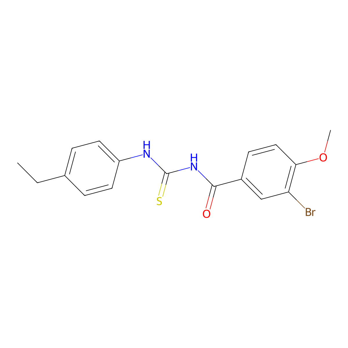 3-bromo-N-[(4-ethylphenyl)carbamothioyl]-4-methoxybenzamide molecular structure, CAS 335214-74-9