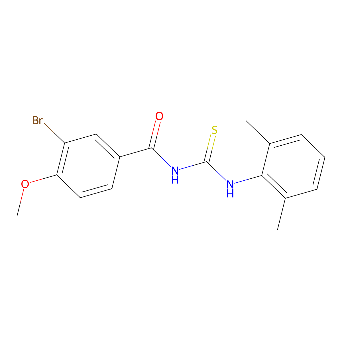 3-bromo-N-[(2,6-dimethylphenyl)carbamothioyl]-4-methoxybenzamide molecular structure, CAS 335214-76-1